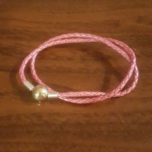 Pandora Honeysuckle Pink Leather Bracelet